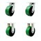 Service Caster 8'' Heavy Duty Green Poly on Cast Iron Caster Set 2 Swivel Locks 2 Rigid, 4PK CRAN-SCC-KP92S830-PUR-GB-BSL-2-R-2 - alternate 1